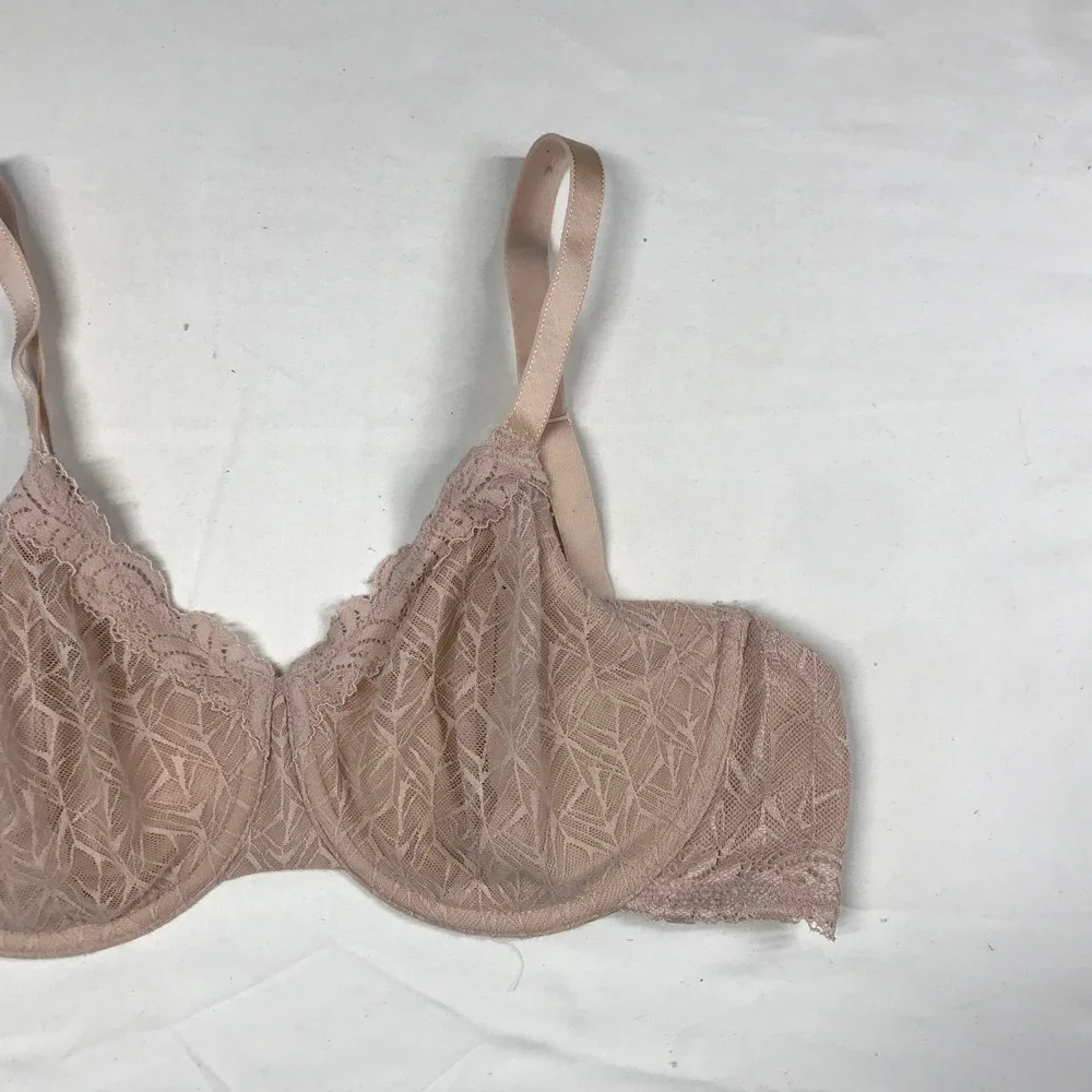 Wacoal Lace Underwire Bra Nude Beige 32DDD 855295 Full Coverage Lace Bra